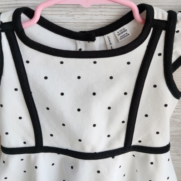 Janie and Jack Polka Dot Black and White Dress - Picture 3 of 4